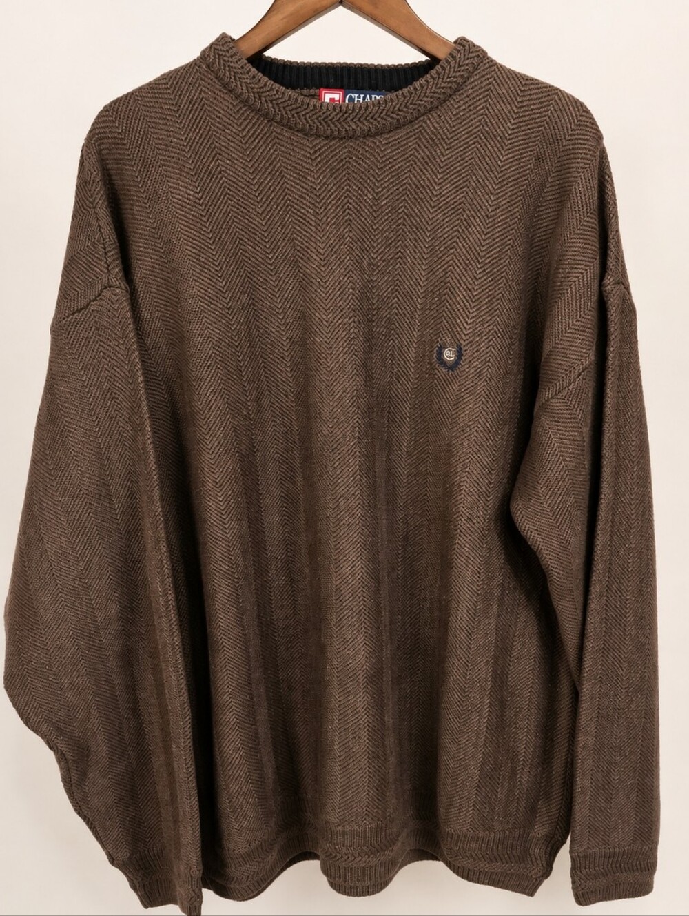 Ralph Lauren Brown Herringbone Crewneck Sweater